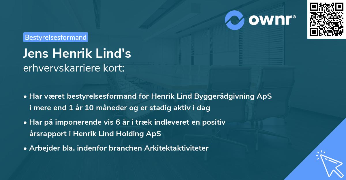 Jens Henrik Lind's erhvervskarriere kort