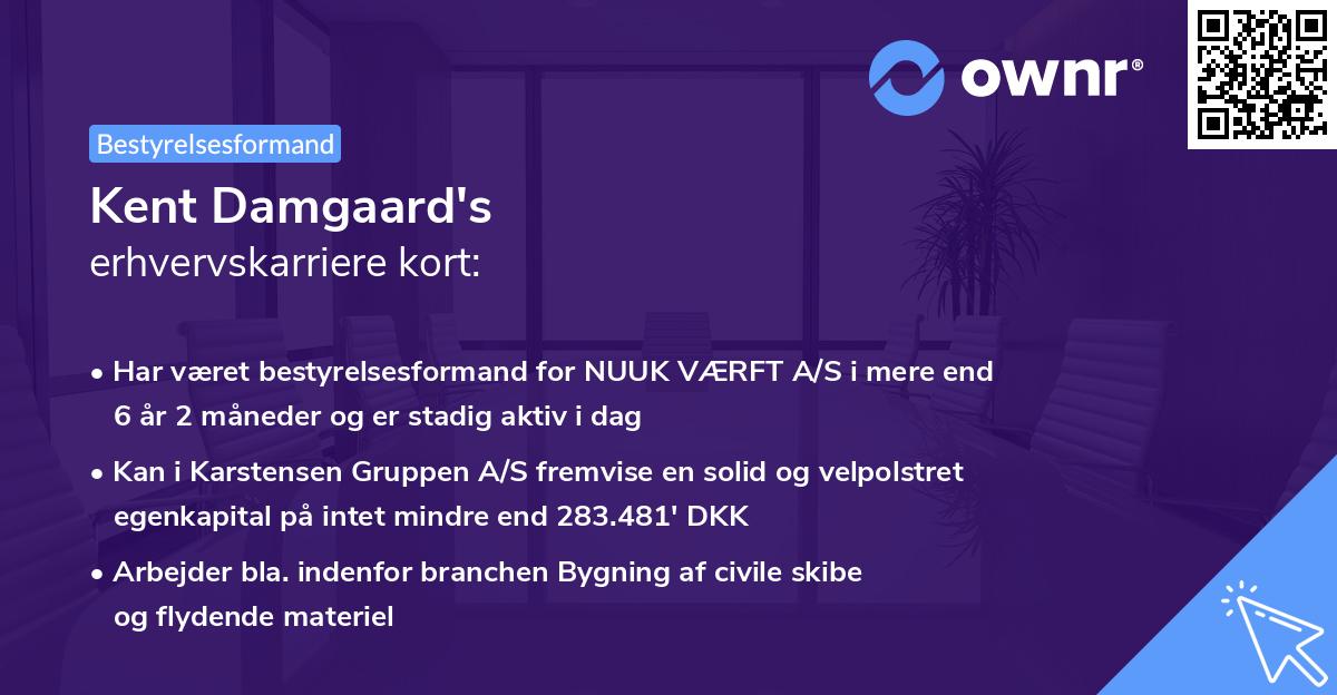 Kent Damgaard's erhvervskarriere kort