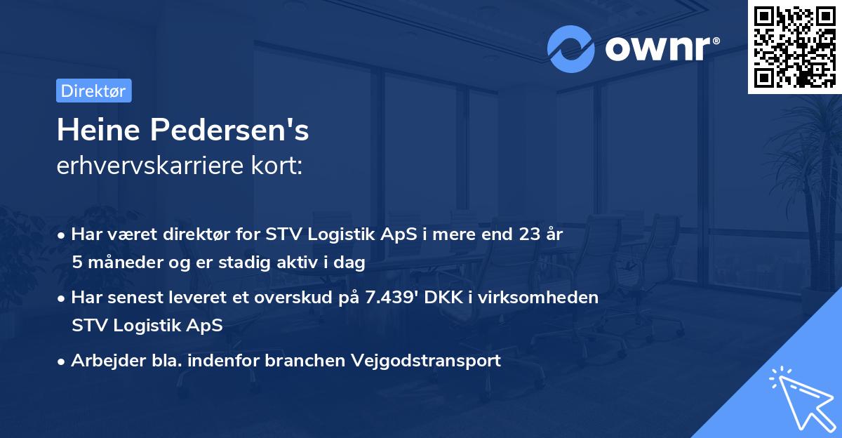 Heine Pedersen's erhvervskarriere kort