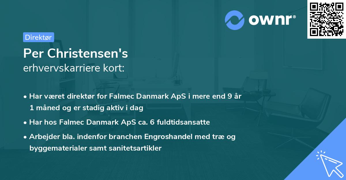 Per Christensen's erhvervskarriere kort