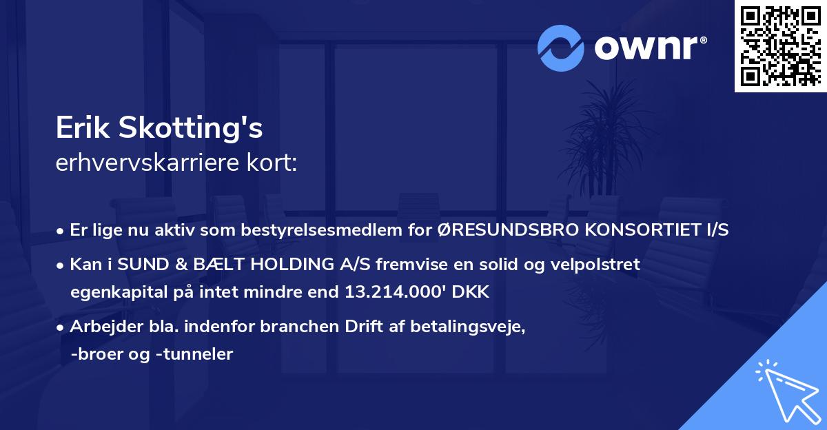 Erik Skotting's erhvervskarriere kort