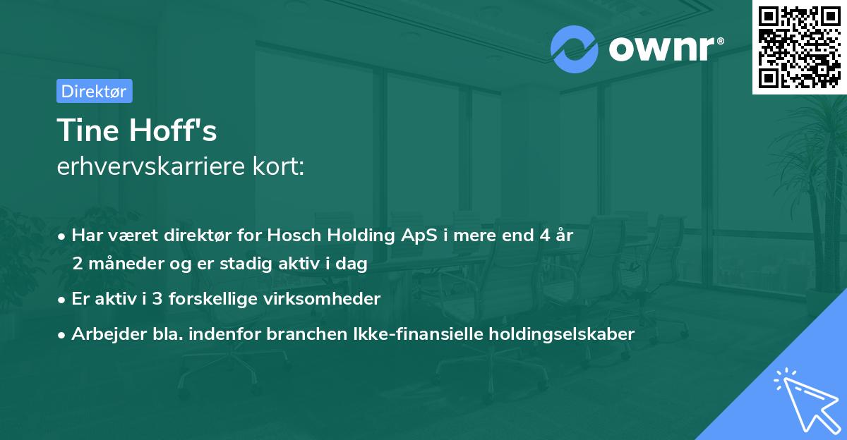 Tine Hoff's erhvervskarriere kort