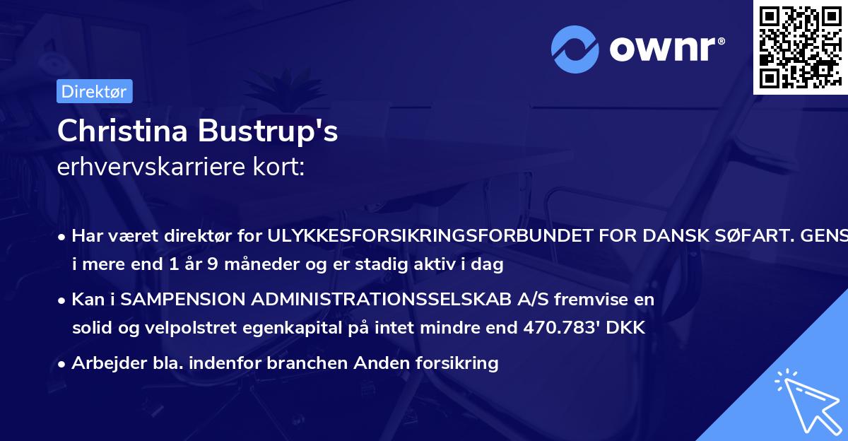 Christina Bustrup's erhvervskarriere kort