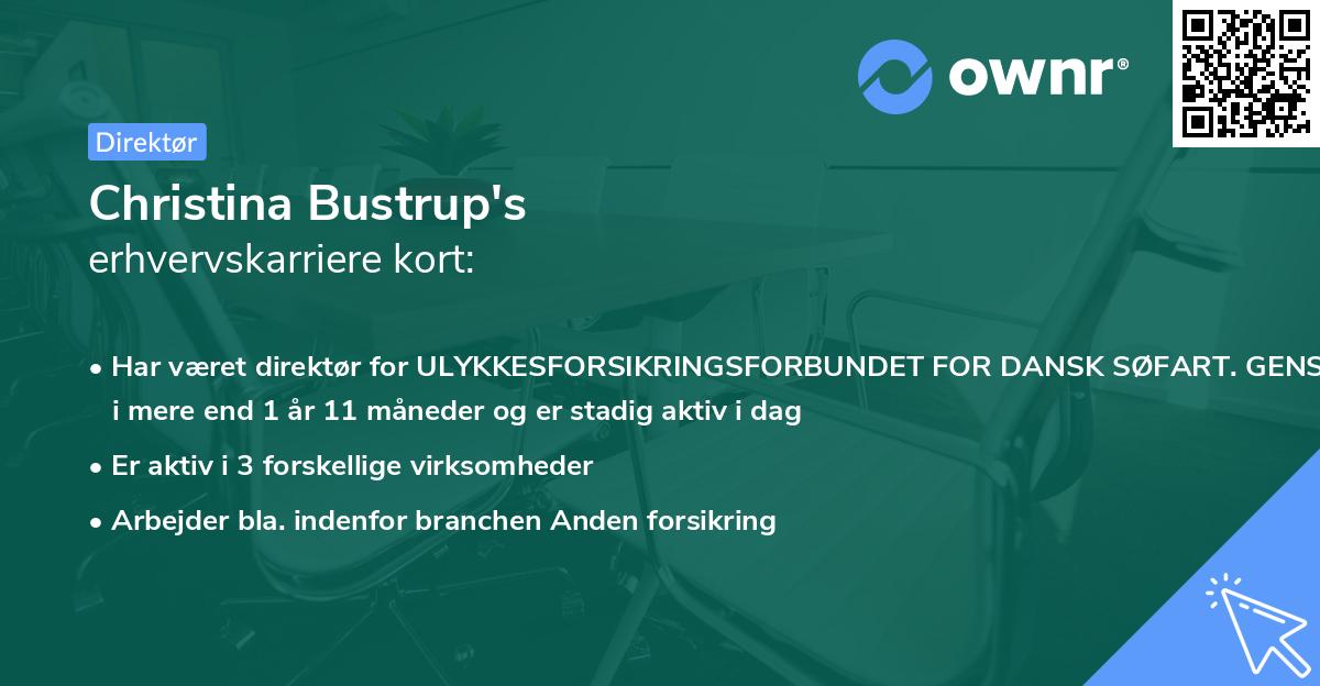 Christina Bustrup's erhvervskarriere kort