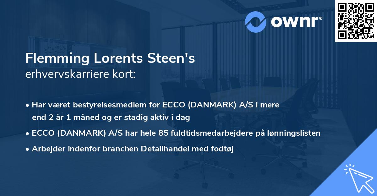 Flemming Lorents Steen's erhvervskarriere kort