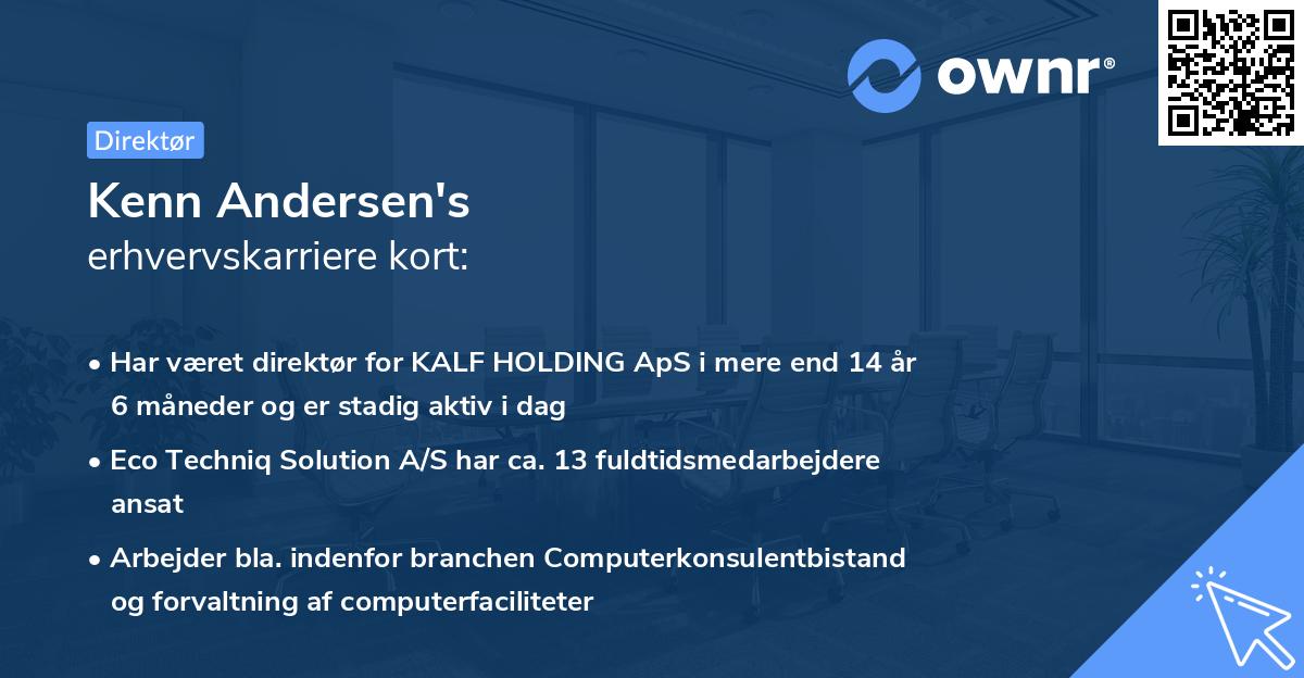 Kenn Andersen's erhvervskarriere kort