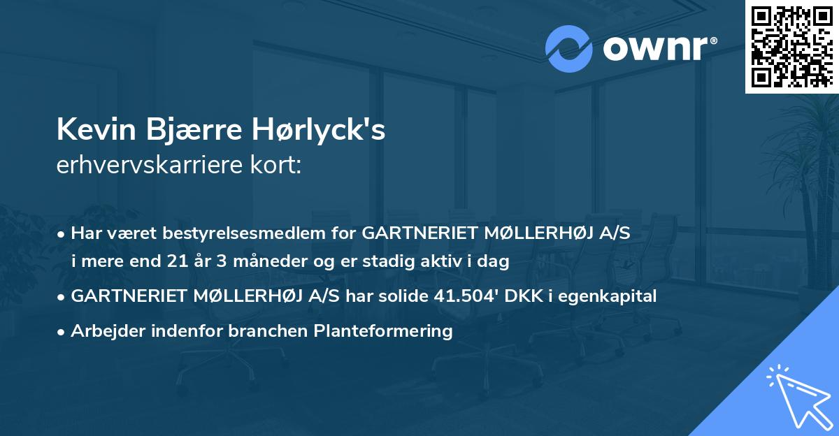 Kevin Bjærre Hørlyck's erhvervskarriere kort