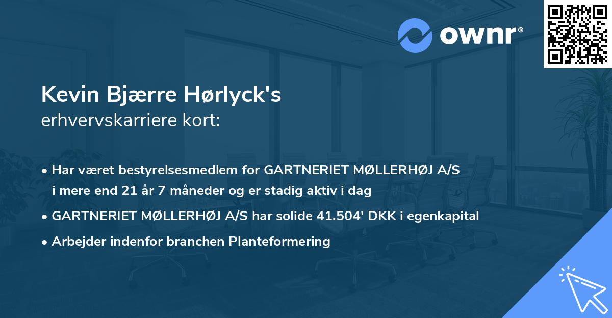 Kevin Bjærre Hørlyck's erhvervskarriere kort