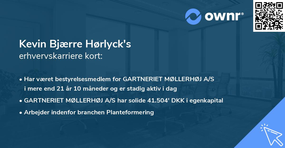 Kevin Bjærre Hørlyck's erhvervskarriere kort
