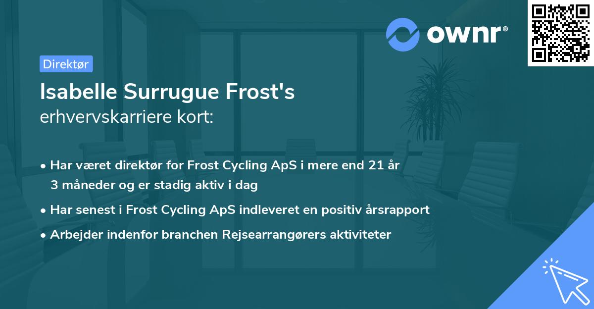 Isabelle Surrugue Frost's erhvervskarriere kort