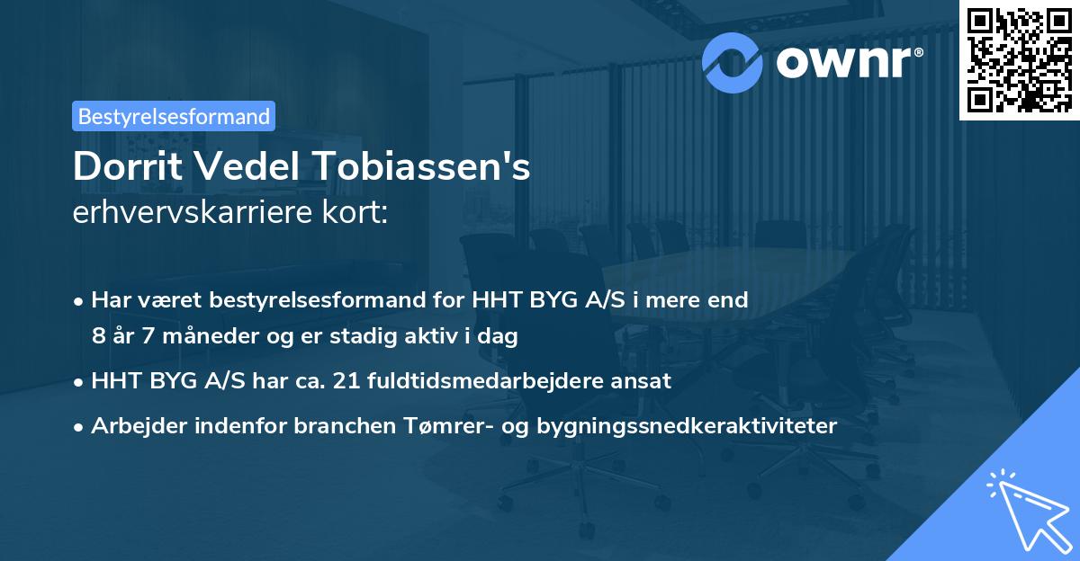 Dorrit Vedel Tobiassen's erhvervskarriere kort