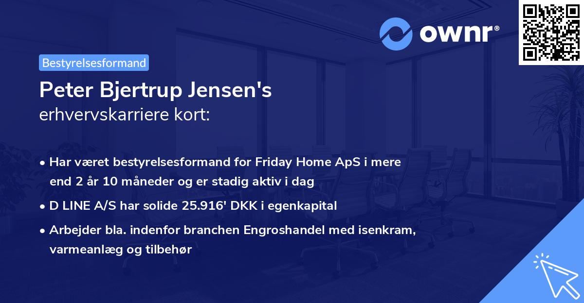 Peter Bjertrup Jensen's erhvervskarriere kort