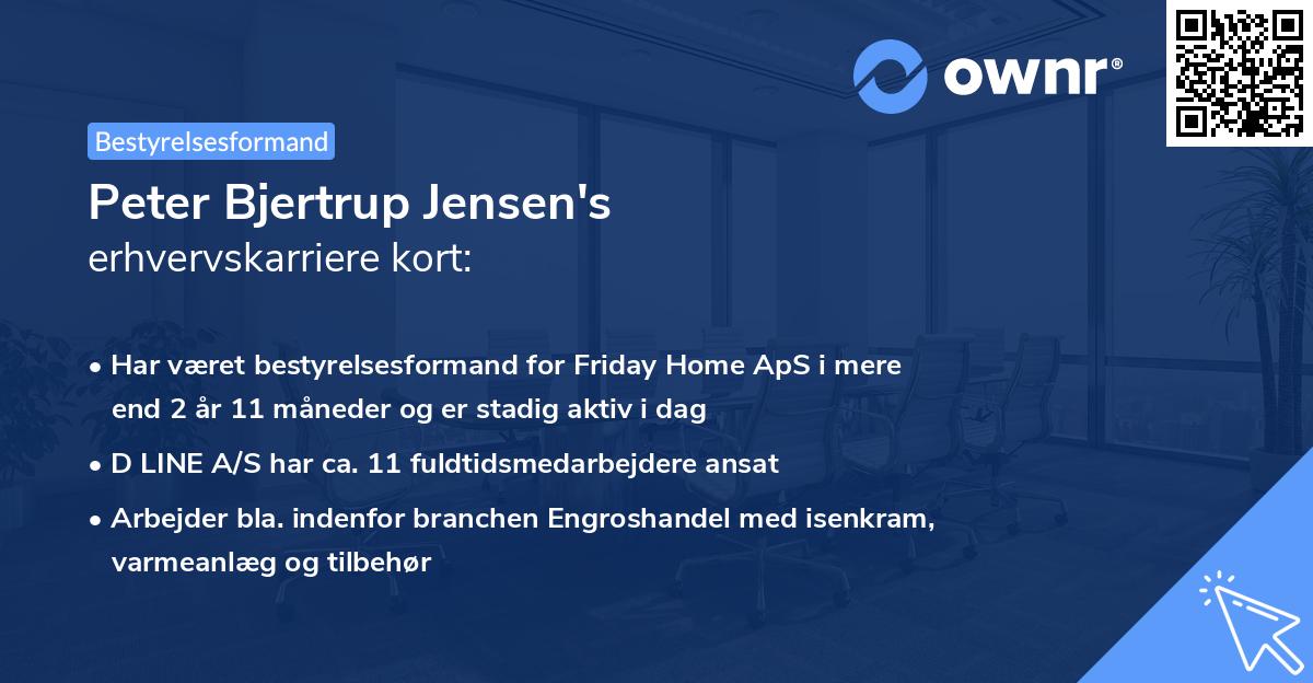 Peter Bjertrup Jensen's erhvervskarriere kort
