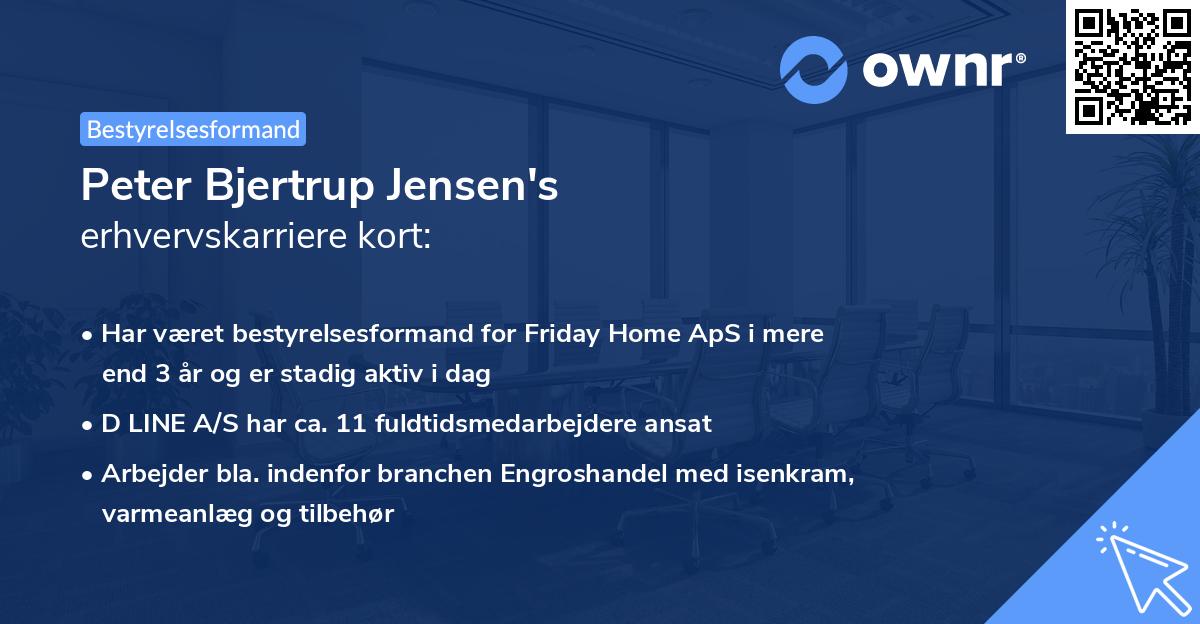 Peter Bjertrup Jensen's erhvervskarriere kort