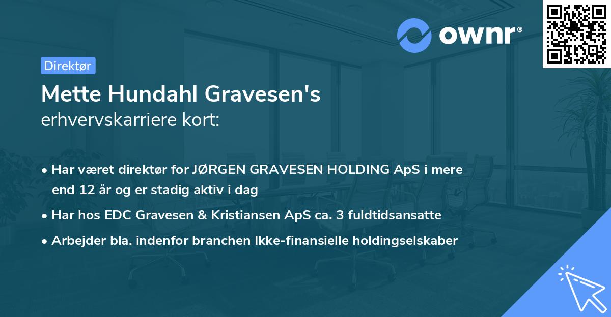 Mette Hundahl Gravesen's erhvervskarriere kort