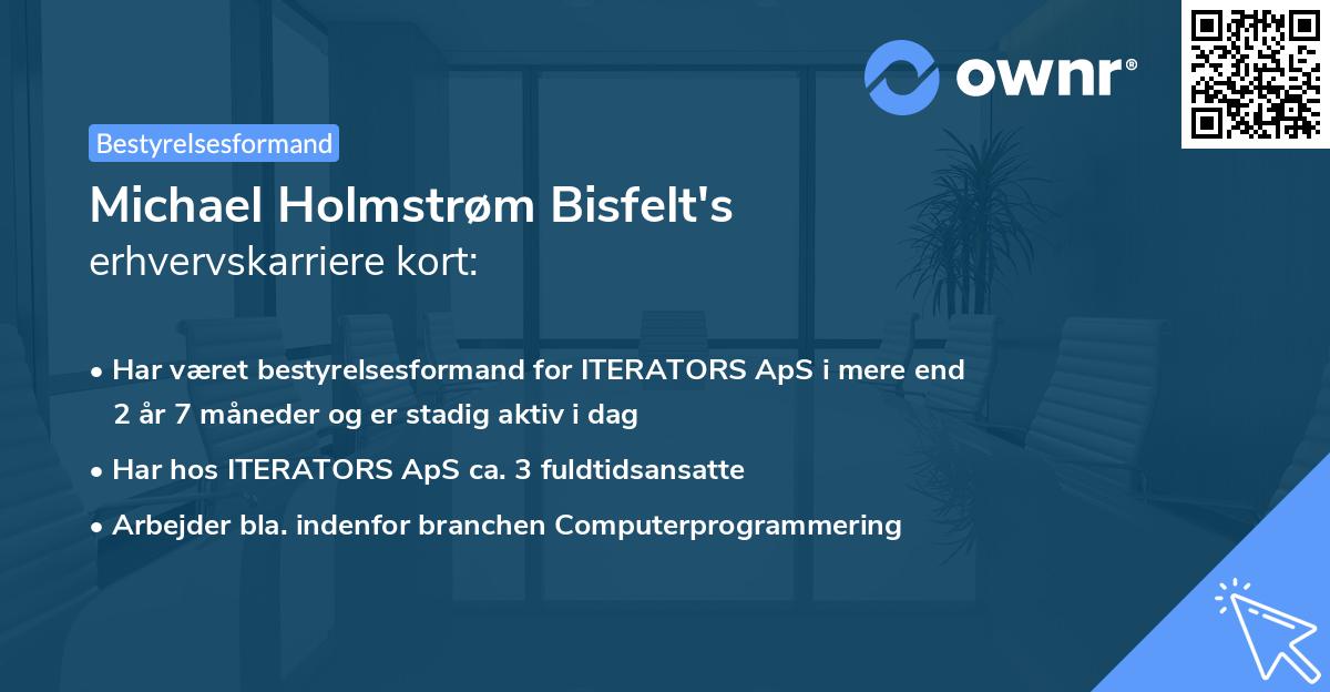 Michael Holmstrøm Bisfelt's erhvervskarriere kort