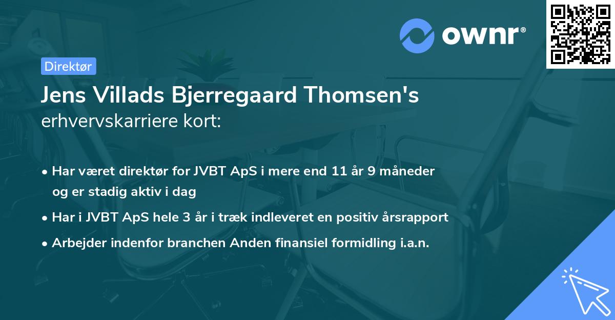 Jens Villads Bjerregaard Thomsen's erhvervskarriere kort