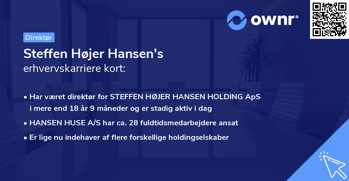 Steffen Højer Hansen's erhvervskarriere kort
