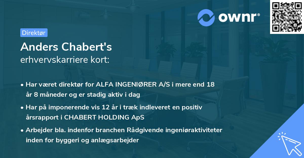 Anders Chabert's erhvervskarriere kort
