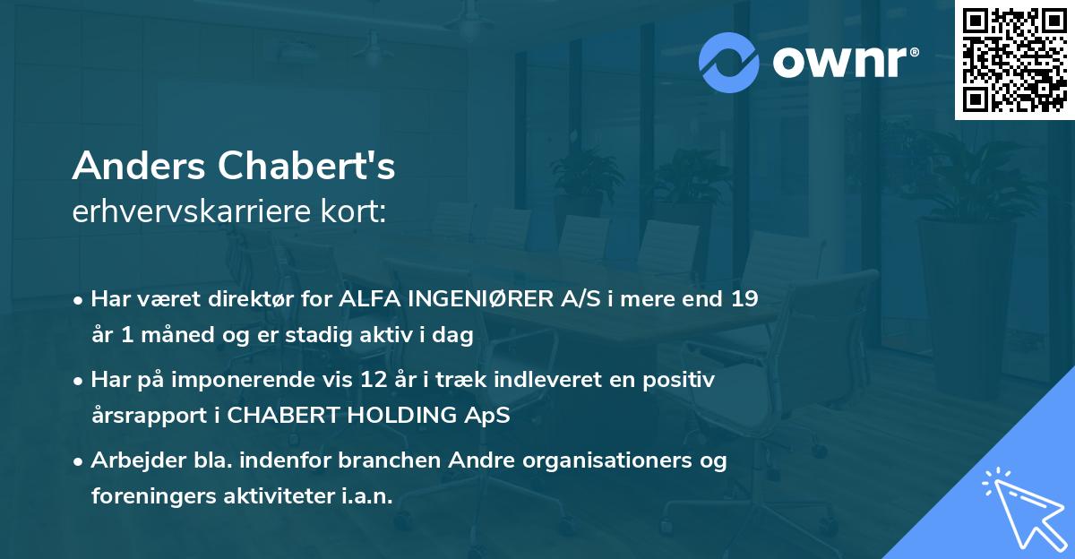 Anders Chabert's erhvervskarriere kort