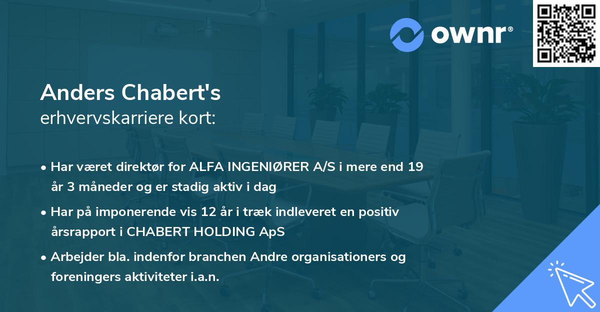 Anders Chabert's erhvervskarriere kort