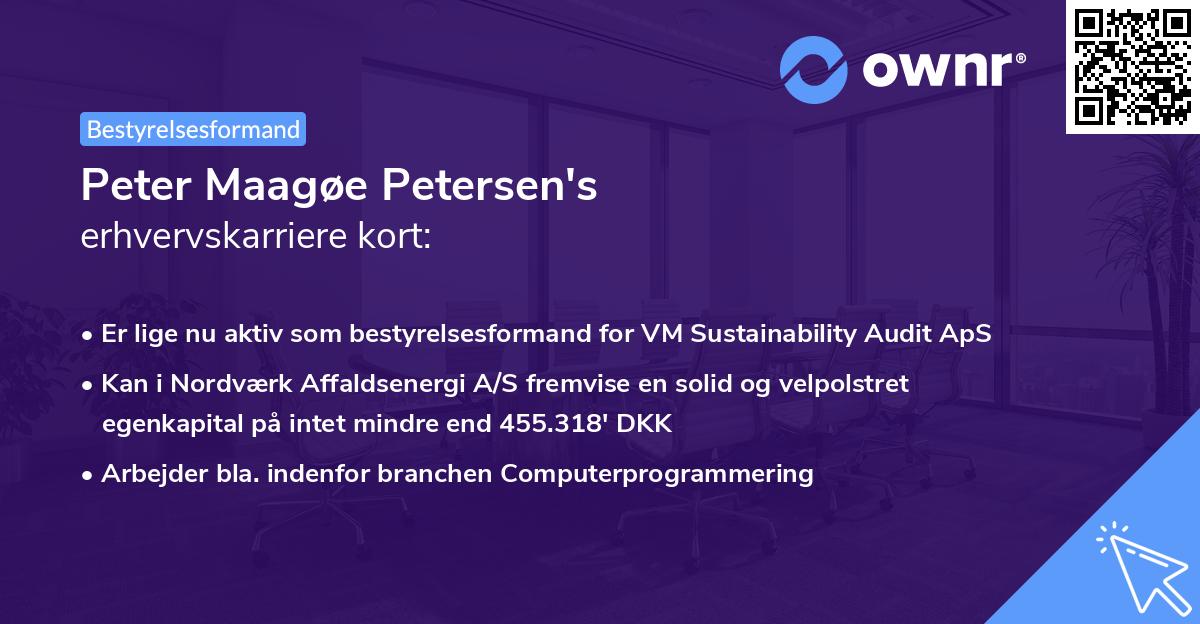 Peter Maagøe Petersen's erhvervskarriere kort