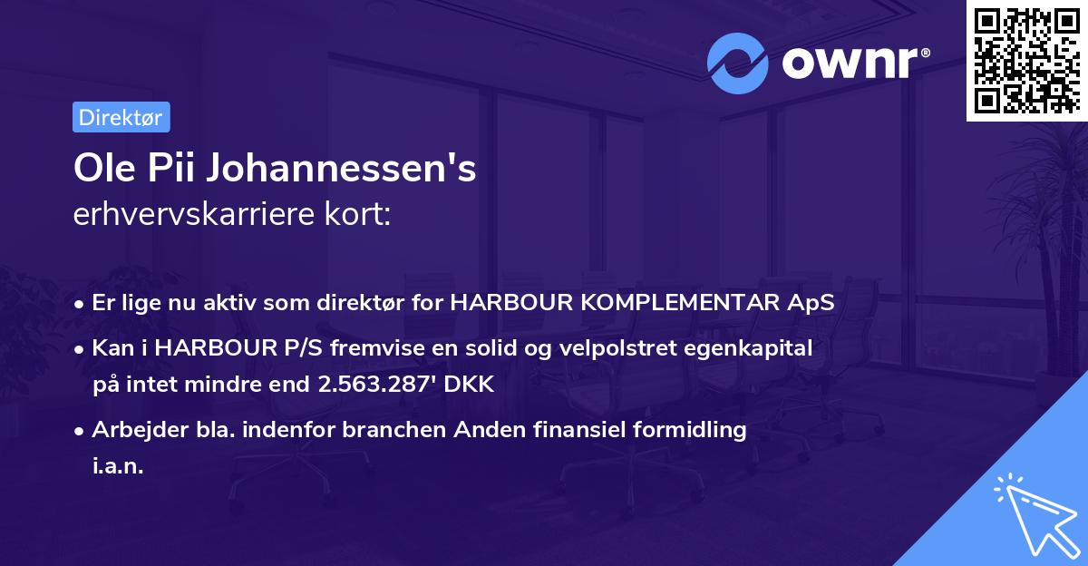 Ole Pii Johannessen's erhvervskarriere kort