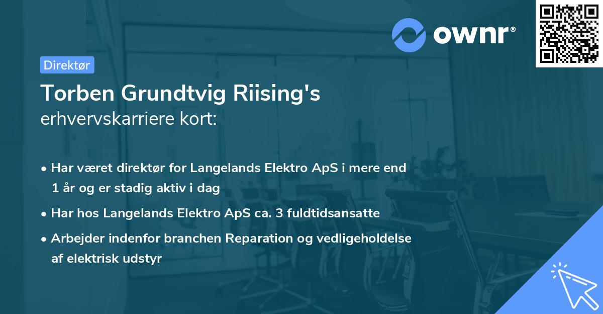 Torben Grundtvig Riising's erhvervskarriere kort