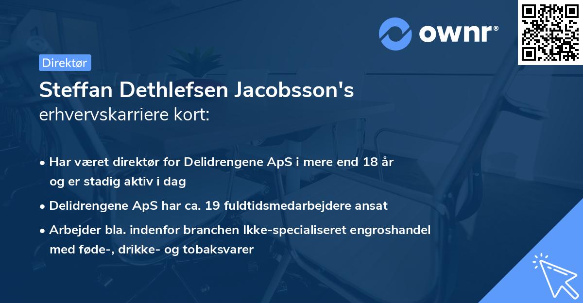 Steffan Dethlefsen Jacobsson's erhvervskarriere kort