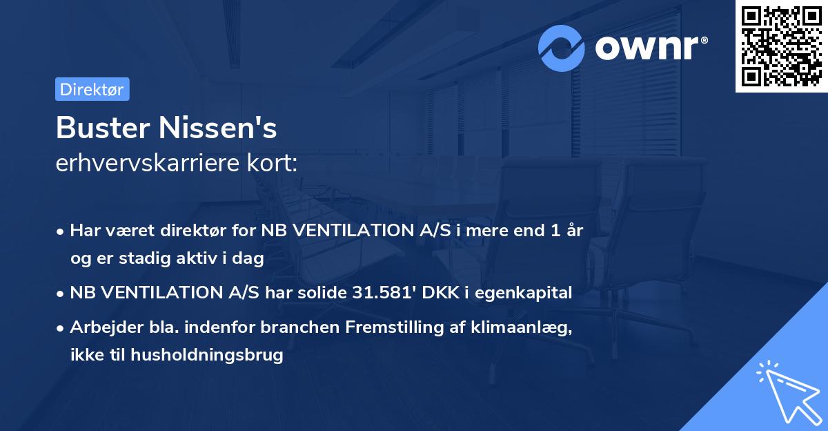 Buster Nissen's erhvervskarriere kort