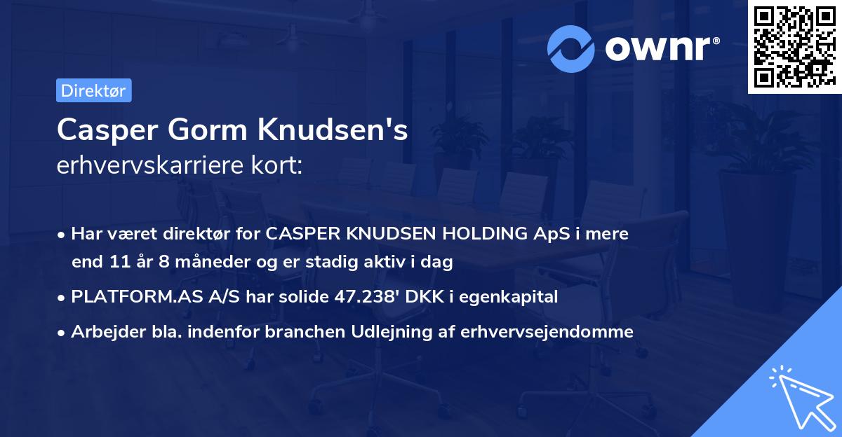 Casper Gorm Knudsen's erhvervskarriere kort