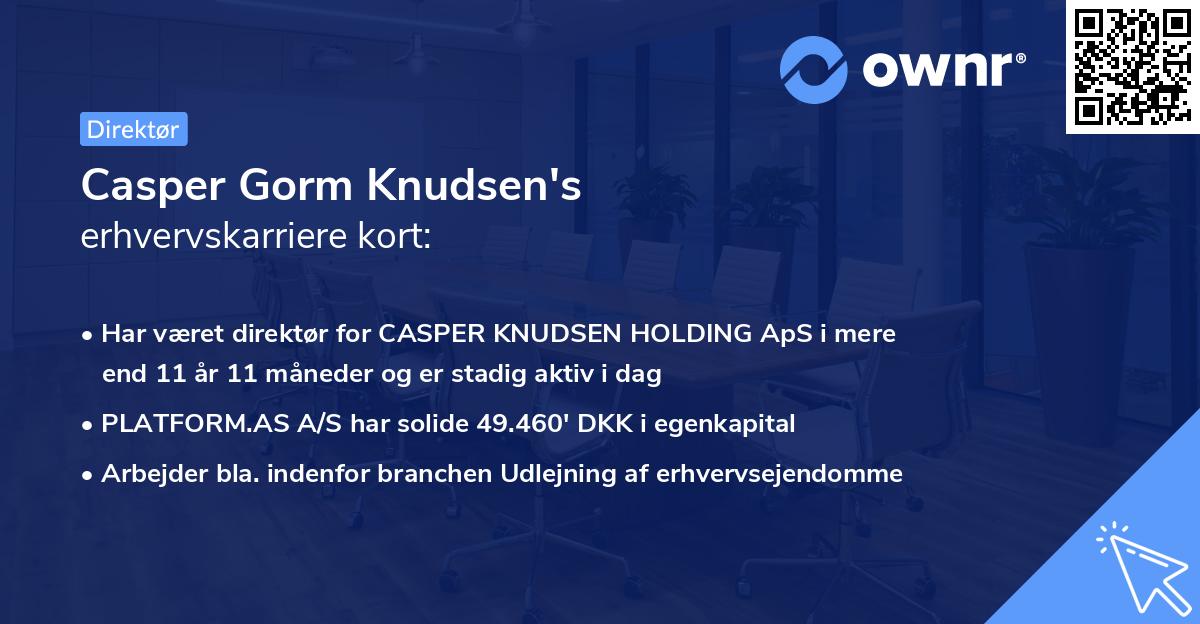 Casper Gorm Knudsen's erhvervskarriere kort