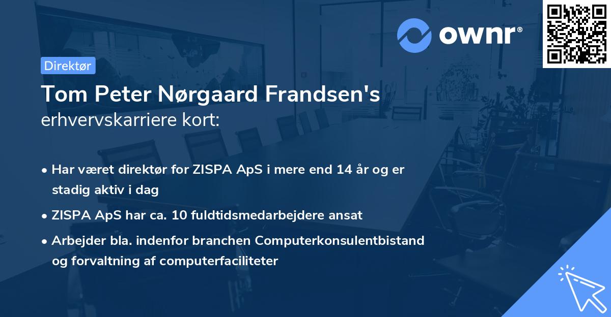 Tom Peter Nørgaard Frandsen's erhvervskarriere kort