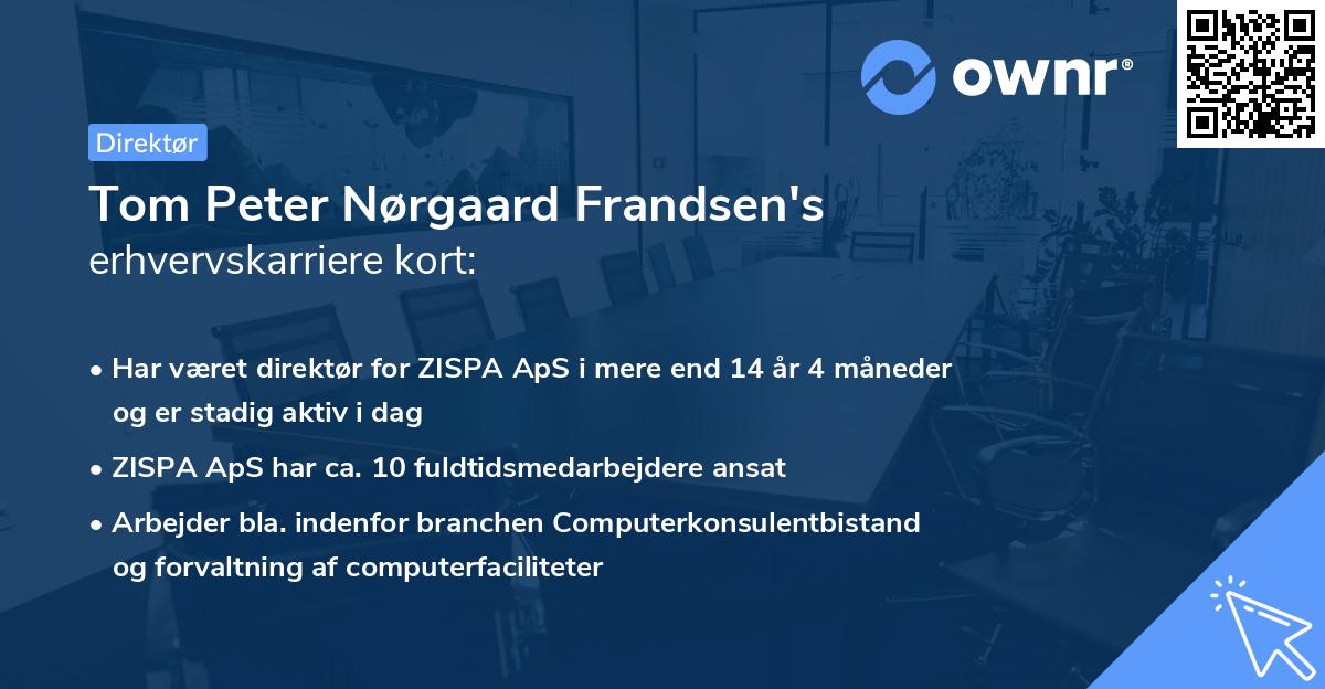Tom Peter Nørgaard Frandsen's erhvervskarriere kort