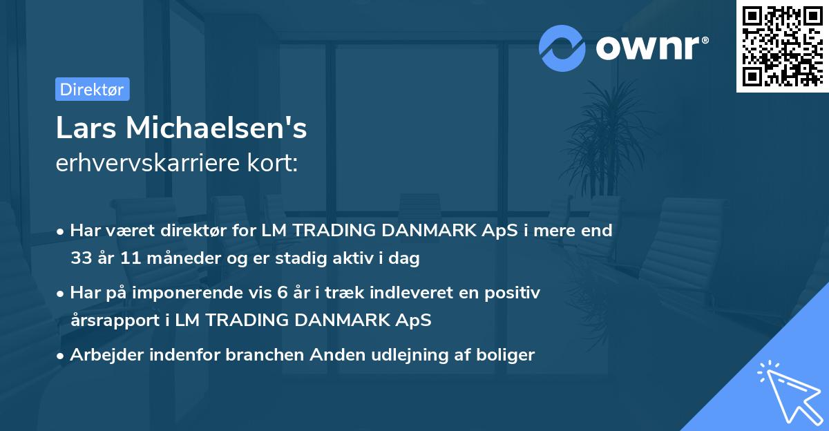 Lars Michaelsen's erhvervskarriere kort