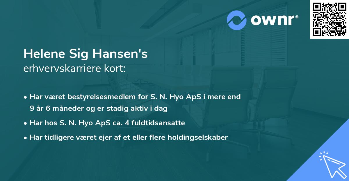 Helene Sig Hansen's erhvervskarriere kort