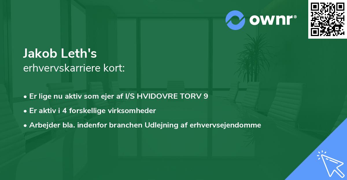 Jakob Leth's erhvervskarriere kort