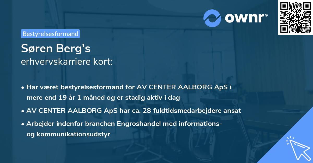 Søren Berg's erhvervskarriere kort