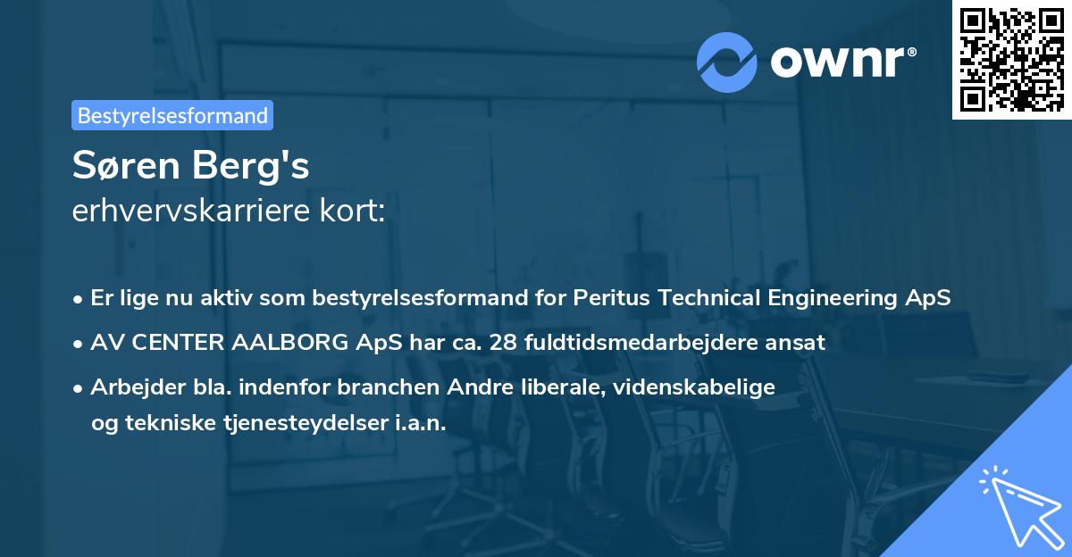 Søren Berg's erhvervskarriere kort