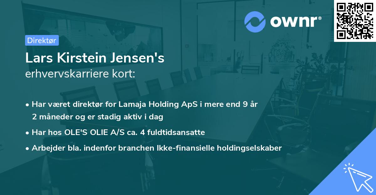 Lars Kirstein Jensen's erhvervskarriere kort