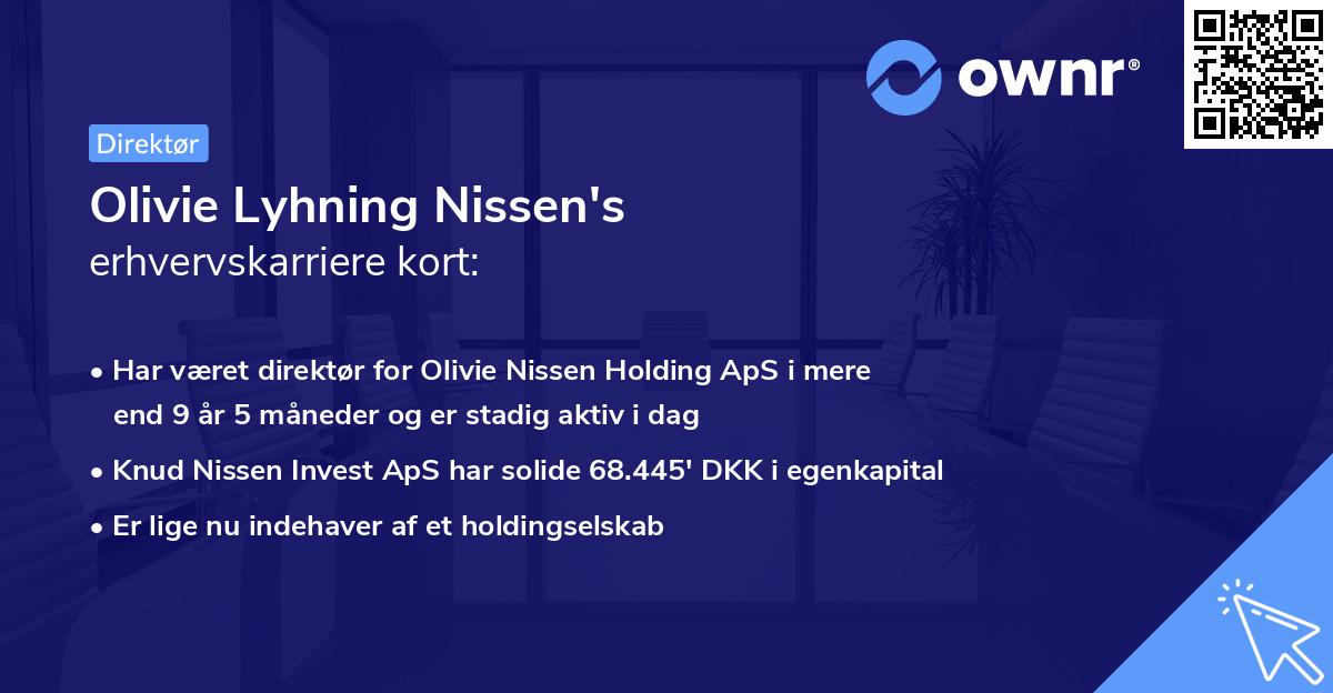 Olivie Lyhning Nissen's erhvervskarriere kort