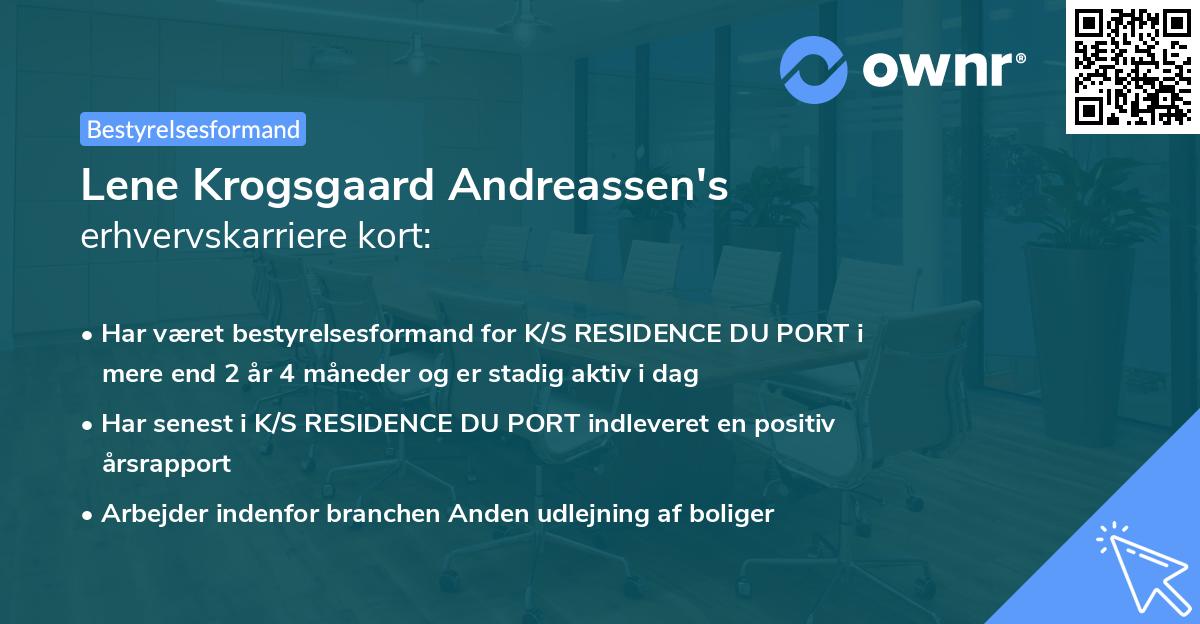 Lene Krogsgaard Andreassen's erhvervskarriere kort