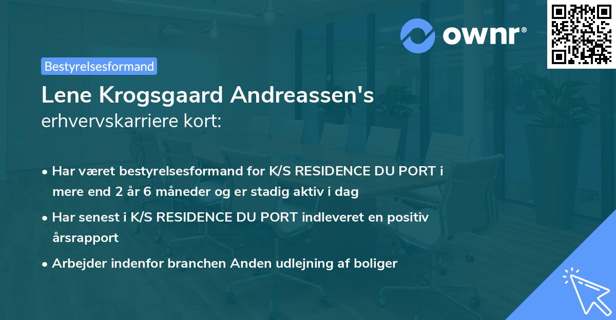 Lene Krogsgaard Andreassen's erhvervskarriere kort
