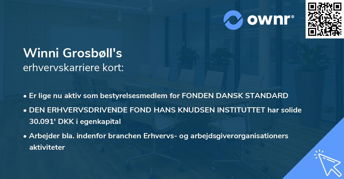 Winni Grosbøll's erhvervskarriere kort