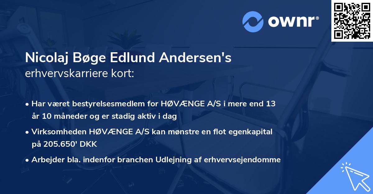 Nicolaj Bøge Edlund Andersen's erhvervskarriere kort