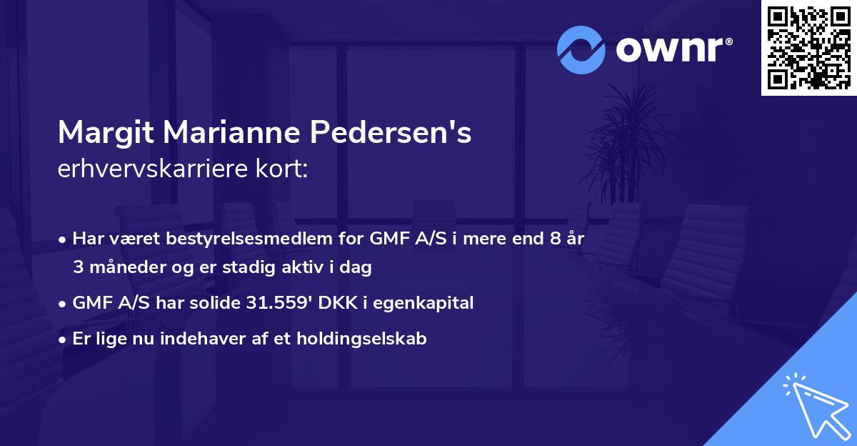 Margit Marianne Pedersen's erhvervskarriere kort