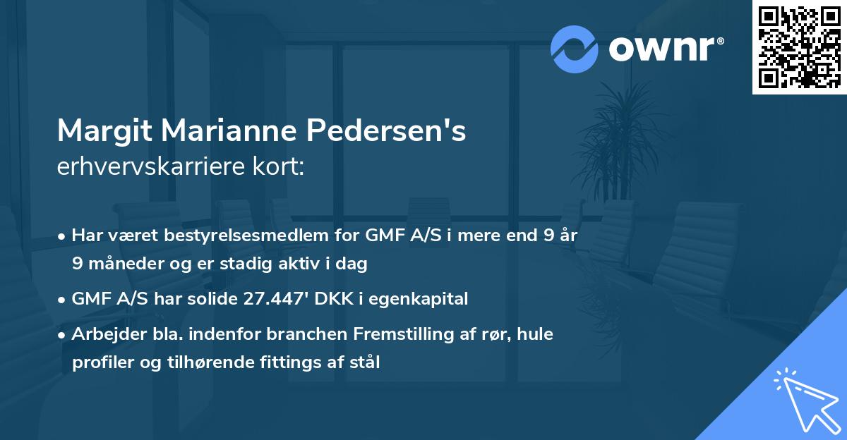 Margit Marianne Pedersen's erhvervskarriere kort