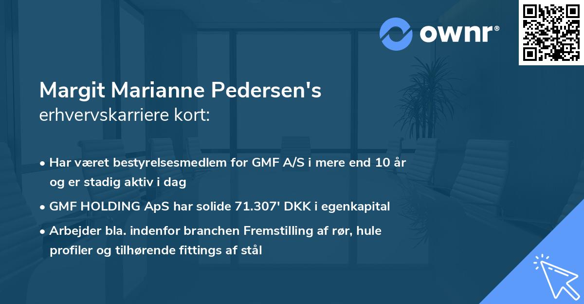 Margit Marianne Pedersen's erhvervskarriere kort