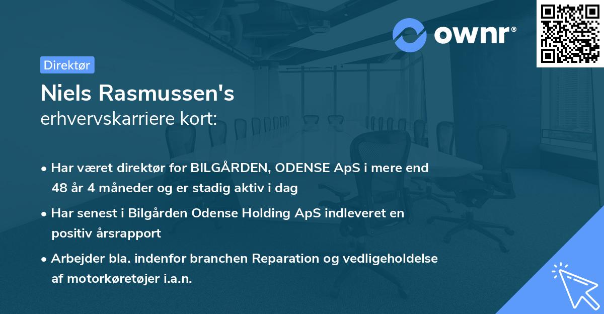 Niels Rasmussen's erhvervskarriere kort