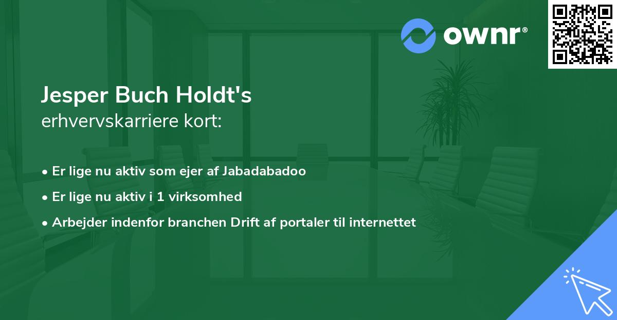 Jesper Buch Holdt's erhvervskarriere kort